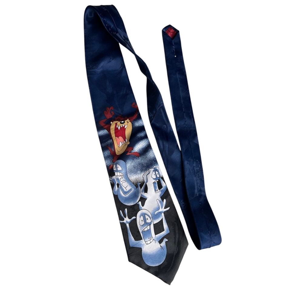 Looney Tunes Vintage 1996 Taz Mania Cartoon Blue Necktie